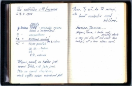 Osobní deník Matky Vojtěchy z let 1960-71 (Otevřeno na straně, kde se píše o náhlém úmrtí rodné sestry Simeony v roce 1966)